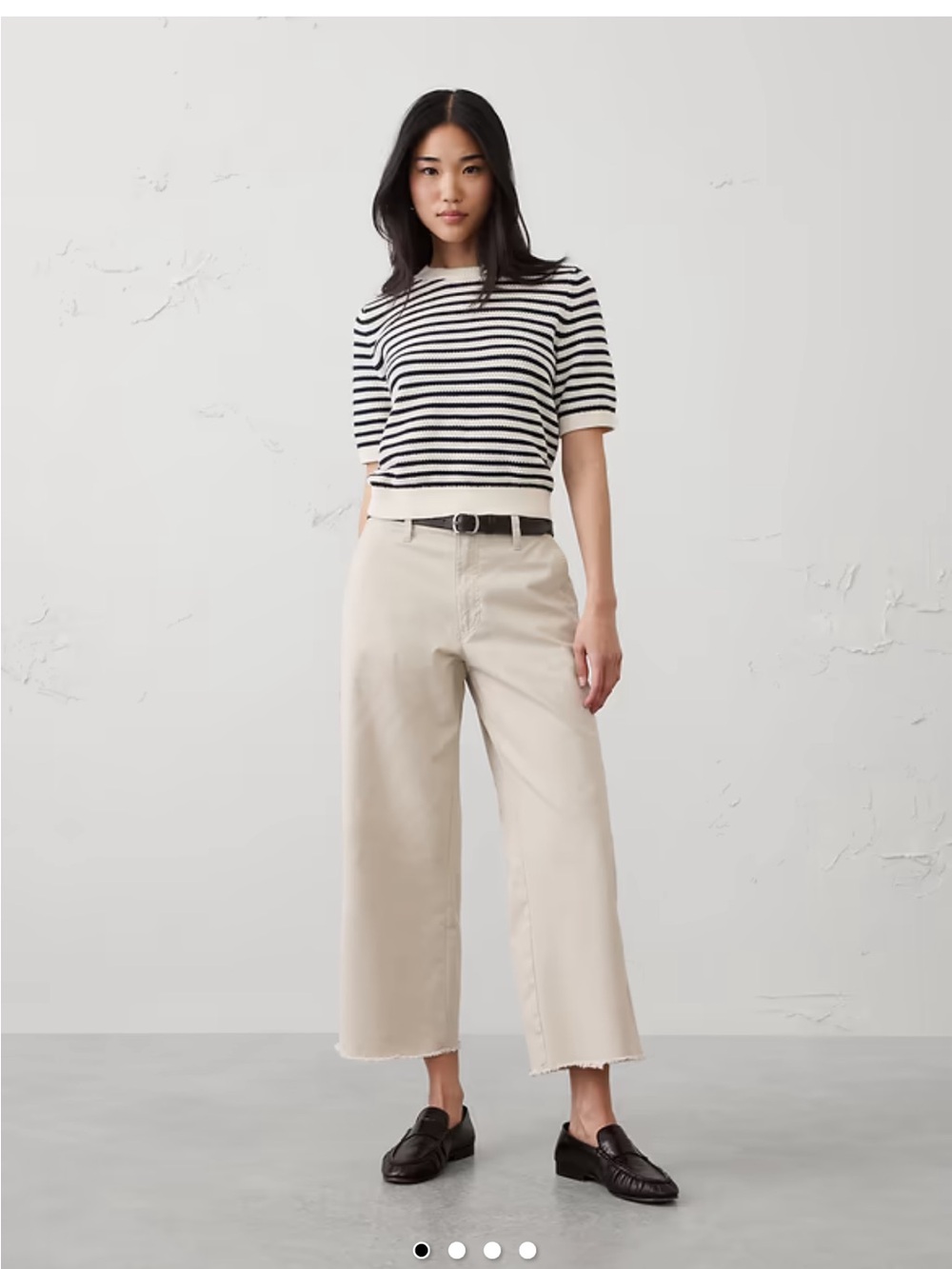 Banana Republic Factory Cropped Wide-Leg Pants in Light Beige